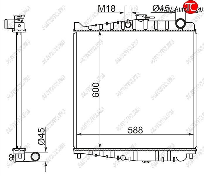 12 699 р. Радиатор двигателя (пластинчатый, FE6E, МКПП) SAT Nissan Condor (1990-2005)  с доставкой в г. Йошкар-Ола