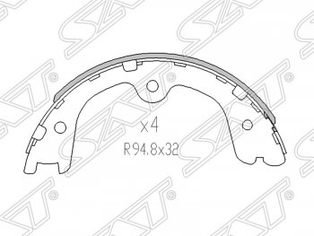 1 439 р. Колодки тормозные SAT (задние)  Nissan Frontier  2 - Pathfinder  R51  с доставкой в г. Йошкар-Ола. Увеличить фотографию 1