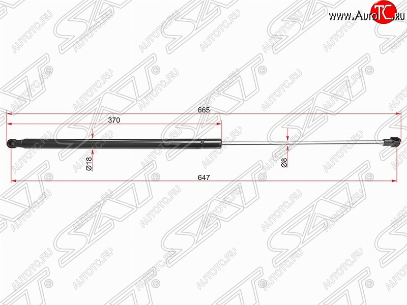 739 р. Газовый упор крышки багажника SAT Nissan Juke 1 YF15 дорестайлинг (2010-2014)  с доставкой в г. Йошкар-Ола