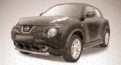 9 799 р. Защита переднего бампера из короткой трубы диаметром 57 мм Slitkoff Nissan Juke 1 YF15 дорестайлинг (2010-2014) (2WD)  с доставкой в г. Йошкар-Ола. Увеличить фотографию 1