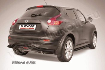 7 999 р. Защита задняя Slitkoff Nissan Juke 1 YF15 дорестайлинг (2010-2014) (Цвет: серебристый)  с доставкой в г. Йошкар-Ола. Увеличить фотографию 1