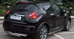 13 999 р. Защита заднего бампера (Ø63 и 42 мм, нержавейка) SLITKOFF  Nissan Juke  1 YF15 (2010-2014) дорестайлинг  с доставкой в г. Йошкар-Ола. Увеличить фотографию 4