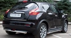 12 399 р. Защита заднего бампера (Ø63 и 42 мм, нержавейка) SLITKOFF  Nissan Juke  1 YF15 (2010-2014) дорестайлинг  с доставкой в г. Йошкар-Ола. Увеличить фотографию 4