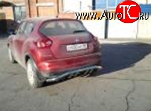 8 799 р. Защита заднего бампера d63.5 мм с изгибом Металл Дизайн Nissan Juke 1 YF15 дорестайлинг (2010-2014) (полированная нержавейка)  с доставкой в г. Йошкар-Ола