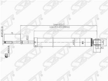 Амортизатор задний SAT Nissan (Нисан) Micra (Микра)  K11 (1992-2003) K11 5 дв. дорестайлинг, 5 дв. рестайлинг