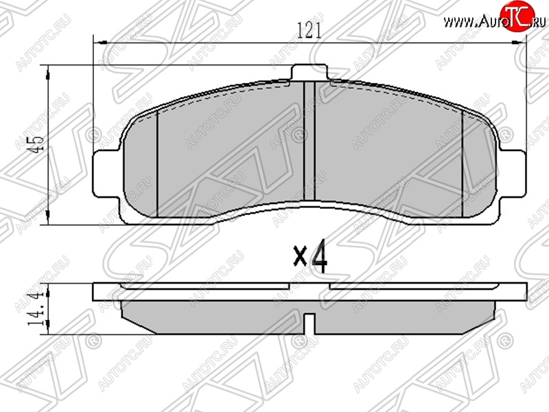 849 р. Колодки тормозные SAT (передние) Nissan Micra K11 5 дв. дорестайлинг (1992-2000)  с доставкой в г. Йошкар-Ола