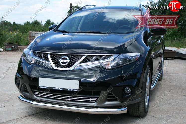 15 929 р. Защита переднего бампера одинарная Souz-96 (d76) Nissan Murano 2 Z51 рестайлинг (2010-2016)  с доставкой в г. Йошкар-Ола