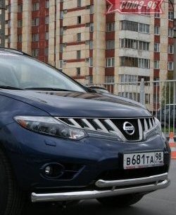 18 629 р. Защита переднего бампера двойная Souz-96 (d76/60)  Nissan Murano  2 Z51 (2008-2011) дорестайлинг  с доставкой в г. Йошкар-Ола. Увеличить фотографию 1