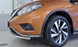 16 899 р. Защита переднего бампера (Ø42 мм, нержавейка) SLITKOFF Nissan Murano 3 Z52 дорестайлинг (2015-2022)  с доставкой в г. Йошкар-Ола. Увеличить фотографию 3