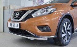 16 899 р. Защита переднего бампера (Ø42 мм, нержавейка) SLITKOFF Nissan Murano 3 Z52 дорестайлинг (2015-2022)  с доставкой в г. Йошкар-Ола. Увеличить фотографию 4