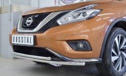 18 999 р. Защита переднего бампера (2 трубыØ42 мм, нержавейка) SLITKOFF  Nissan Murano  3 Z52 (2015-2022) дорестайлинг  с доставкой в г. Йошкар-Ола. Увеличить фотографию 4