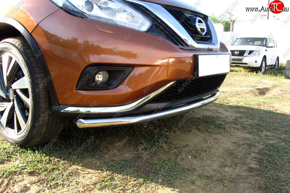 15 999 р. Одинарная защита переднего бампера диаметром 57 мм Slitkoff Nissan Murano 3 Z52 дорестайлинг (2015-2022) (Нержавейка, Полированная)  с доставкой в г. Йошкар-Ола