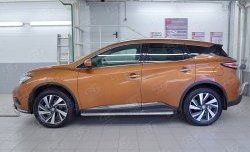 26 999 р. Порожки для ног (Ø42) SLITKOFF  Nissan Murano  3 Z52 (2015-2024) дорестайлинг, рестайлинг (лист - алюминий, профиль - нержавейка)  с доставкой в г. Йошкар-Ола. Увеличить фотографию 3