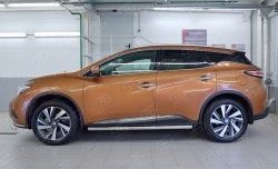 21 999 р. Защита порогов из круглой трубы диаметром 63 мм SLITKOFF Nissan Murano 3 Z52 дорестайлинг (2015-2022)  с доставкой в г. Йошкар-Ола. Увеличить фотографию 2