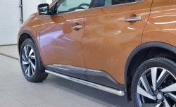 21 999 р. Защита порогов из круглой трубы диаметром 63 мм SLITKOFF Nissan Murano 3 Z52 дорестайлинг (2015-2022)  с доставкой в г. Йошкар-Ола. Увеличить фотографию 3