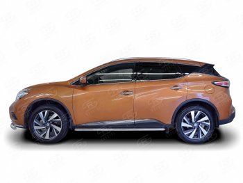 38 999 р. Широкая защита порогов с трубой диаметром 42 мм SLITKOFF v3 Nissan Murano 3 Z52 дорестайлинг (2015-2022)  с доставкой в г. Йошкар-Ола. Увеличить фотографию 2