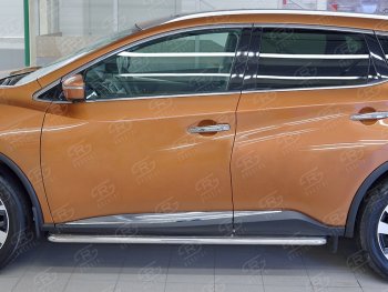 38 999 р. Широкая защита порогов с трубой диаметром 42 мм SLITKOFF v3 Nissan Murano 3 Z52 дорестайлинг (2015-2022)  с доставкой в г. Йошкар-Ола. Увеличить фотографию 3