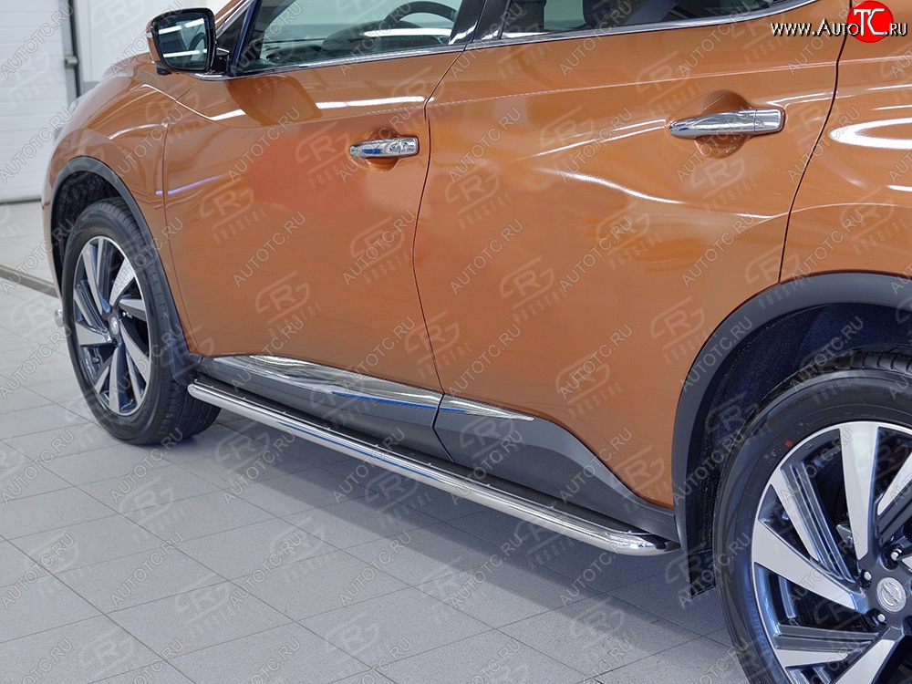 38 999 р. Широкая защита порогов с трубой диаметром 42 мм SLITKOFF v3 Nissan Murano 3 Z52 дорестайлинг (2015-2022)  с доставкой в г. Йошкар-Ола