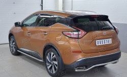 15 949 р. Защита заднего бампера (Ø42 мм волна, нержавейка) SLITKOFF Nissan Murano 3 Z52 дорестайлинг (2015-2022)  с доставкой в г. Йошкар-Ола. Увеличить фотографию 2