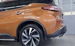 15 949 р. Защита заднего бампера (Ø42 мм волна, нержавейка) SLITKOFF Nissan Murano 3 Z52 дорестайлинг (2015-2022)  с доставкой в г. Йошкар-Ола. Увеличить фотографию 3