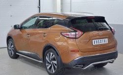 15 249 р. Защита заднего бампера (Ø42 мм волна под машину, нержавейка) SLITKOFF Nissan Murano 3 Z52 дорестайлинг (2015-2022)  с доставкой в г. Йошкар-Ола. Увеличить фотографию 2