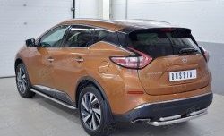 16 699 р. Защита заднего бампера (2 трубы Ø63 и 42 мм, нержавейка) SLITKOFF Nissan Murano 3 Z52 дорестайлинг (2015-2022)  с доставкой в г. Йошкар-Ола. Увеличить фотографию 2