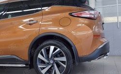 16 699 р. Защита заднего бампера (2 трубы Ø63 и 42 мм, нержавейка) SLITKOFF Nissan Murano 3 Z52 дорестайлинг (2015-2022)  с доставкой в г. Йошкар-Ола. Увеличить фотографию 3