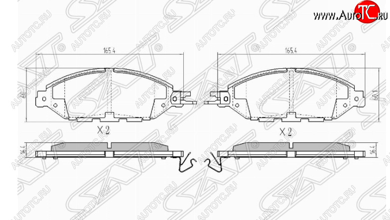 1 839 р. Комплект передних тормозных колодок SAT  Nissan Murano  3 Z52 - Pathfinder  R52  с доставкой в г. Йошкар-Ола