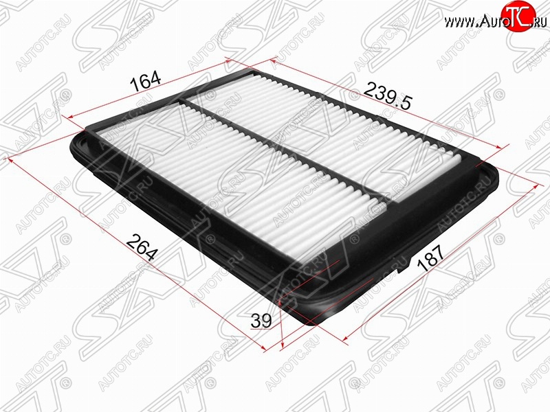 349 р. Фильтр воздушный двигателя SAT (264х187х39 mm)  Nissan Navara  2 D40 (2004-2016) дорестайлинг, рестайлинг  с доставкой в г. Йошкар-Ола