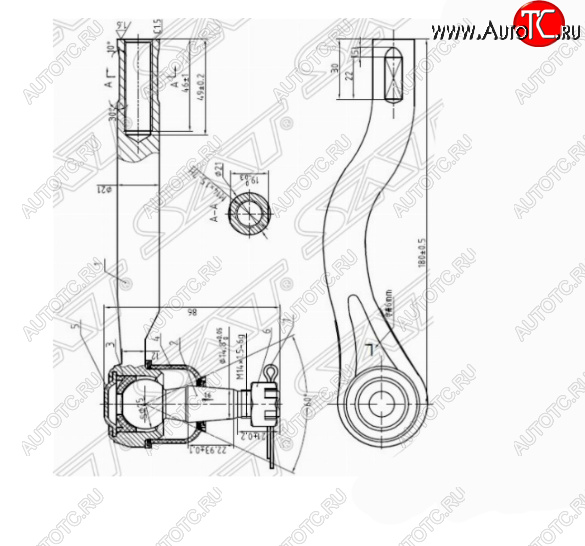 869 р. Левый наконечник рулевой тяги SAT  Nissan Navara  2 D40 (2004-2010) дорестайлинг  с доставкой в г. Йошкар-Ола