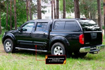 7 949 р. Молдинги дверей RA (широкие, комплект) Nissan Navara 2 D40 дорестайлинг (2004-2010) (Поверхность глянец (под покраску), Неокрашенные)  с доставкой в г. Йошкар-Ола. Увеличить фотографию 2