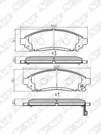 Колодки тормозные SAT (передние) Nissan Pathfinder R51 дорестайлинг (2004-2007)