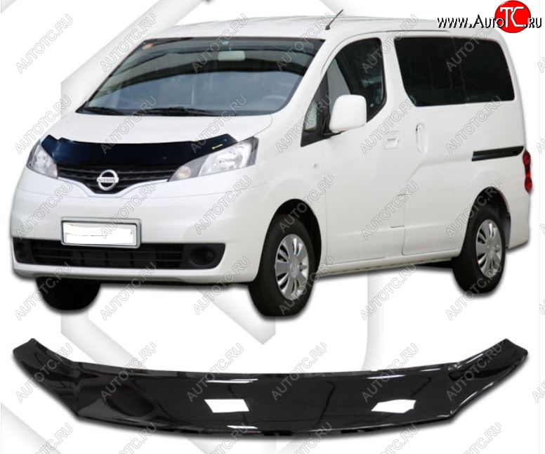 1 999 р. Дефлектор капота CA-Plastiс Nissan NV200 Euro (2009-2025) (Classic черный, Без надписи)  с доставкой в г. Йошкар-Ола