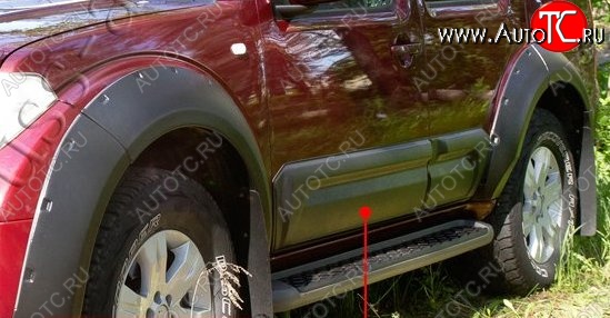 26 599 р. Расширители арок с широкими молдингами дверей RA (комплект) Nissan Pathfinder R51 дорестайлинг (2004-2007) (Поверхность глянец (под окраску), Неокрашенные)  с доставкой в г. Йошкар-Ола