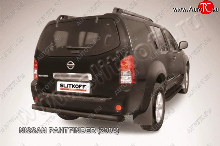 9 449 р. Защита задняя Slitkoff  Nissan Pathfinder  R51 (2004-2007) дорестайлинг (Цвет: серебристый)  с доставкой в г. Йошкар-Ола