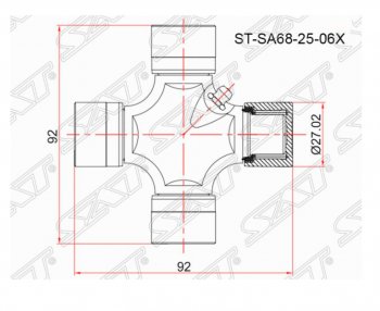 Крестовина карданного вала SAT Ford Ranger (2006-2009)