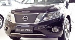 1 369 р. Зимняя заглушка решетки переднего бампера РА  Nissan Pathfinder  R52 (2012-2017) дорестайлинг  с доставкой в г. Йошкар-Ола. Увеличить фотографию 1