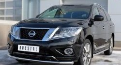 13 899 р. Одинарная защита переднего бампера диаметром 63 мм SLITKOFF Nissan Pathfinder R52 дорестайлинг (2012-2017)  с доставкой в г. Йошкар-Ола. Увеличить фотографию 2