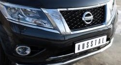 13 899 р. Одинарная защита переднего бампера диаметром 63 мм SLITKOFF Nissan Pathfinder R52 дорестайлинг (2012-2017)  с доставкой в г. Йошкар-Ола. Увеличить фотографию 3