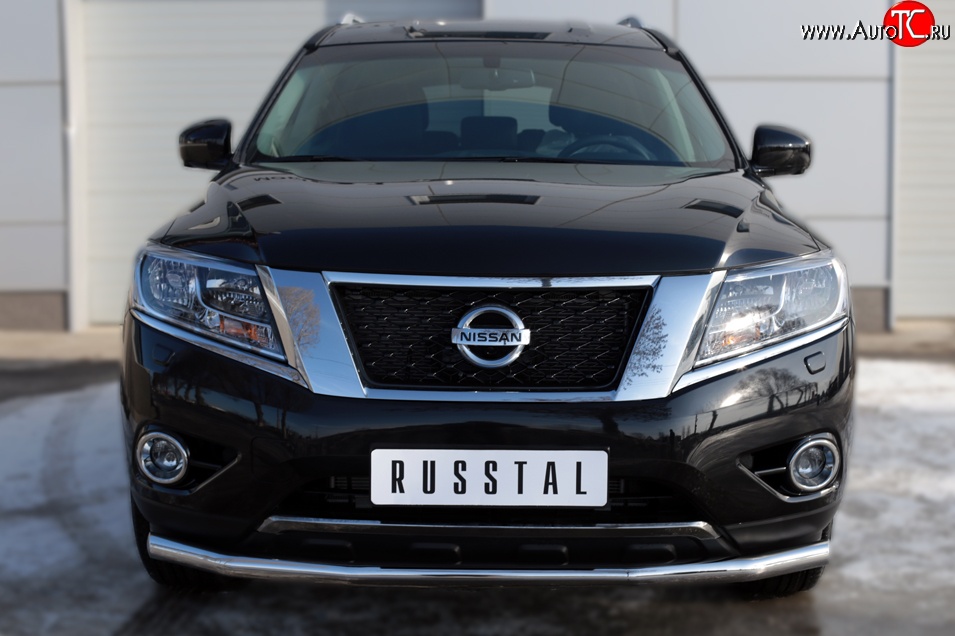 13 899 р. Одинарная защита переднего бампера диаметром 63 мм SLITKOFF Nissan Pathfinder R52 дорестайлинг (2012-2017)  с доставкой в г. Йошкар-Ола