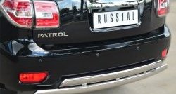 27 999 р. Защита заднего бампера (2 трубы Ø76х42 мм, нержавейка) Russtal Nissan Patrol 6 Y62 рестайлинг (2014-2017)  с доставкой в г. Йошкар-Ола. Увеличить фотографию 2