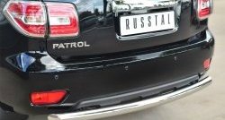 15 249 р. Защита заднего бампера (Ø76 мм, нержавейка) SLITKOFF Nissan Patrol 6 Y62 рестайлинг (2014-2017)  с доставкой в г. Йошкар-Ола. Увеличить фотографию 2