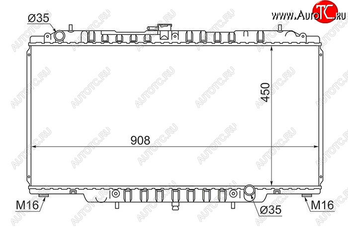 14 699 р. Радиатор двигателя SAT (пластинчатый, TB45E, МКПП/АКПП) Nissan Patrol 5 Y61 дорестайлинг (1997-2001)  с доставкой в г. Йошкар-Ола