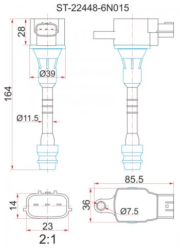 1 399 р. Катушка зажигания (QG13DE / QG15DE / QG18DE / GA15DE) SAT  Nissan Primera ( седан,  2 седан,  2 универсал) (1995-2003) P11 дорестайлинг, P11 рестайлинг, P11 рестайлинг  с доставкой в г. Йошкар-Ола. Увеличить фотографию 1