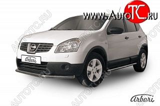 7 919 р. Защита переднего бампера Arbori (нержавейка, 1 труба d57 mm). Nissan Qashqai 1 дорестайлинг (2007-2010)  с доставкой в г. Йошкар-Ола