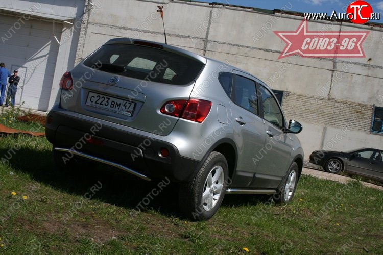 8 009 р. Защита заднего бампера Souz-96 (d42) Nissan Qashqai 1 дорестайлинг (2007-2010)  с доставкой в г. Йошкар-Ола