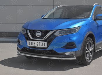 13 999 р. Защита переднего бампера (Ø42 мм, нержавейка) SLITKOFF  Nissan Qashqai  2 (2017-2022) J11 рестайлинг  с доставкой в г. Йошкар-Ола. Увеличить фотографию 2