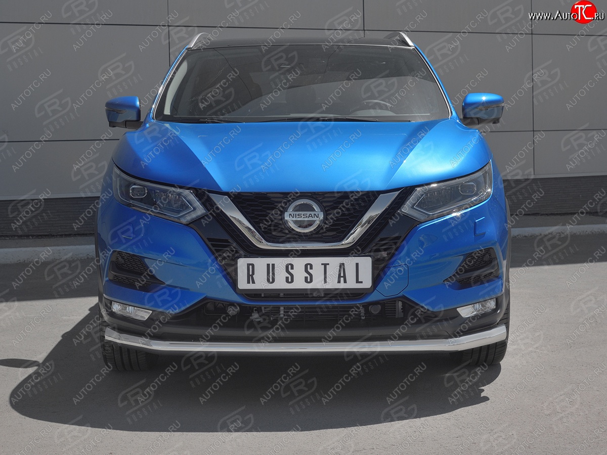 14 849 р. Защита переднего бампера (Ø 63 мм, нержавейка) SLITKOFF  Nissan Qashqai  2 (2017-2022) J11 рестайлинг  с доставкой в г. Йошкар-Ола