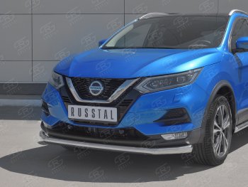 14 849 р. Защита переднего бампера (Ø 63 мм, нержавейка) SLITKOFF  Nissan Qashqai  2 (2017-2022) J11 рестайлинг  с доставкой в г. Йошкар-Ола. Увеличить фотографию 2