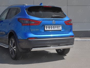 14 999 р. Защита заднего бампера (Ø75x42 мм, нержавейка) Russtal Nissan Qashqai 2 J11 рестайлинг (2017-2022)  с доставкой в г. Йошкар-Ола. Увеличить фотографию 2